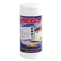 Салфетки для чистки белых маркерных досок MEGA Office White Board Clean, 100шт, вискоза