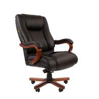 Офисное кресло Chairman 503 Россия кожа, черн.