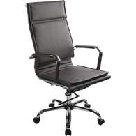 Кресло офисное CH-993/BLACK, ХРОМ, кожзам черный