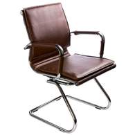 Кресло для посетителя Бюрократ CH-993-Low-V, кожзам, коричневый