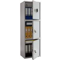 Шкаф Практик SL-150T-EL/3 для бумаг, металл, 3отд., 460х340х1490, электр. и 2 ключевых замка