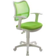 Кресло детское  CH-W797/SD/TW-18 белый пластик, спинка/сетка салатовая, ткань, салатовое