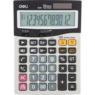 Калькулятор настольный компактный Deli E1629,12-р,дв.пит,181x130мм,мет,серебр