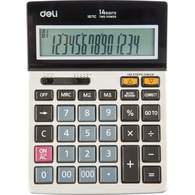Калькулятор настольный компактный Deli E1671C,14-р,дв.пит,185x135мм,мет,серебр