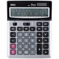 Калькулятор настольный полноразмерный Deli E1654,12-р,дв.пит,186x147мм,мет,срб