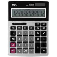 Калькулятор настольный полноразмерный Deli E1671, 12-р,дв.пит,185x135мм,мет,срб