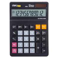 Калькулятор настольный полноразмерный Deli EM01420, 12-р,дв.пит, 180х126мм,чер