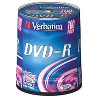 Диски Verbatim DVD-R 4,7 Гб 16*Cake/100 43549
