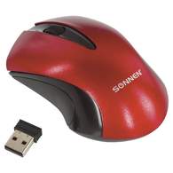 Мышь беспроводная SONNEN M-661R, USB, 1000 dpi, 2 кнопки + 1 колесо-кнопка, оптическая, красная