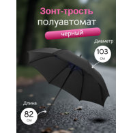 Зонт-трость Hidecolor с цветными спицами черный с синим