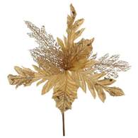 Украшение новогоднее Цветок искусственный, золото, L29 W23 H34 см 