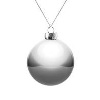 Елочный шар Finery Gloss, 8 см, глянцевый, серебристый