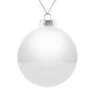 Елочный шар Finery Gloss, 10 см, глянцевый, белый