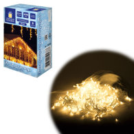 Электрогирлянда-бахрома уличная 25х0,7 м, 400 LED, тёплый белый, 220 V, контроллер, ЗОЛОТАЯ СКАЗКА