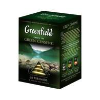 Чай Greenfield Green Ginseng, зеленый, с женьшенем, пирамидки, 20 пак/уп