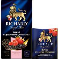 Чай Richard Royal Goji; Wild Strawberry,черный,ароматизированный, 25шт/уп