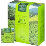 Чай Деловой Стандарт Green melissa зеленый с мелиссой 100 пакx2гр