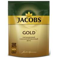 Кофе Jacobs Gold натуральный растворимый сублимированный  140г пакет