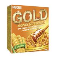Завтрак Хлопья кукурузные Nestle Gold с медом и арахисом 300г