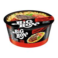 Лапша BigBon говядина + соус томатный с базиликом, 85гх24шт/уп