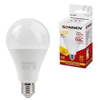 Лампа светодиодная SONNEN, 20(150)Вт, цоколь Е27, груша,тепл.бел,30000ч,LED A80-20W-2700-E27