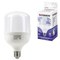 Лампа светодиодная SONNEN, 30(250)Вт, цоколь Е27, цил-р,хол.бел,30000ч,LED Т100-30W-6500-E27