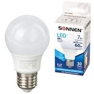 Лампа светодиодная SONNEN, 7(60)Вт, цоколь Е27, груша, нейтр.бел,30000ч, LED A55-7W-4000-E27