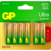 Батарейки GP Ultra пальчиковые AA LR6 (6 шт/уп) 