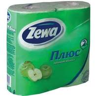 Бумага туалетная ZEWA Плюс Арома яблоко, 2-слойная, 4 рул/уп, зеленая