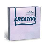 Салфетки бумажные Aster Creative 33х33 см, 3-слойные, белые, с тиснением,20 шт