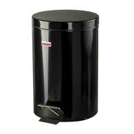 Ведро-контейнер для мусора с педалью Лайма, 12 л, глянцевое, цвет черный