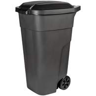 Бак для мусора уличный PlastTeam, с крышкой, на колесах, 110л