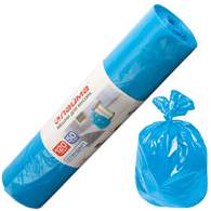 Мешки для мусора 120 л, синие, в рулоне 50 шт., ПНД, 18 мкм, 70х110 см, стандарт, Лайма