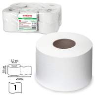 Бумага туалетная Лайма КЛАССИК (Система T2) 1-слойная 12 рулонов по 200 метров, цвет белый