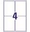Этикетки Avery Zweckform Stick&Lift IJ+L+K+CL скругленные, 99,1x139мм, А4, 4шт/л, 25л/уп 4733REV-25