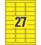 Этикетки Avery Zweckform для маркировки  L+K, 63,5х29,6мм, А4, 27шт/л, 25л/уп, неоновые желтые 6004-25
