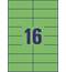Этикетки Avery Zweckform универсальные  IJ+L+K+CL, 105x37мм, А4, 16шт/л, 100л/уп, зеленые 3454