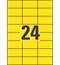 Этикетки Avery Zweckform универсальные  IJ+L+K+CL, 70x37мм, А4, 24шт/л, 100л/уп, желтые 3451