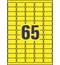 Этикетки Avery Zweckform удаляемые  I+L+CL, 38,1х21,1мм, А4, 65шт/л, 20л/уп, желтые