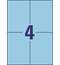 Этикетки Avery Zweckform универсальные  IJ+L+K+CL, 105x148мм, А4, 4шт/л, 100л/уп, голубые