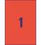 Этикетки Avery Zweckform универсальные  IJ+L+K+CL, 210x297мм, А4, 1шт/л, 100л/уп, красные