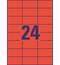 Этикетки Avery Zweckform универсальные  IJ+L+K+CL, 70x37мм, А4, 24шт/л, 100л/уп, красные