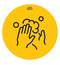 Этикетки Avery Zweckform по безопасности (коронавирус), d=20см, 12 этик/12л, желтые
