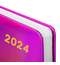 Ежедневник датированный 2024 А5 138x213 мм, BRAUBERG "Holiday", под кожу, "зеркальный", фиолетовый