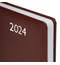 Ежедневник датированный 2024 А5 138x213 мм BRAUBERG "Profile", балакрон, коричневый