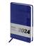Ежедневник датированный 2024 А5 138х213 мм BRAUBERG "Pocket", под кожу, карман, держатель для ручки, синий