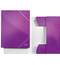 Папка на резинке Leitz WOW, ламинированный картон, фиолетовая