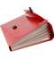Папка-портфель 6 отделений, А4, пластик 0.70мм, красная