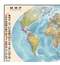 Карта настенная "Мир. Политическая карта с флагами", М-1:30 млн., размер 122х79 см, ламинированная