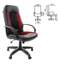 Кресло для руководителя Brabix "Strike EX-525", экокожа черная, ткань черная/бордовая, TW